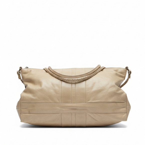 Latico USA Full Grain Leather Tote Bag Beige 16"x 14"x 6" Many Pockets - Picture 3 of 7